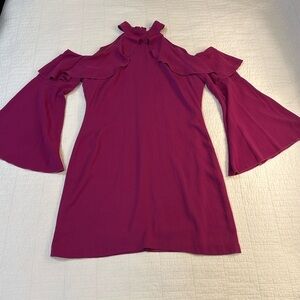 $325 Kobi Halperin Cold Shoulder Sheath Dress Medium Midi Dress